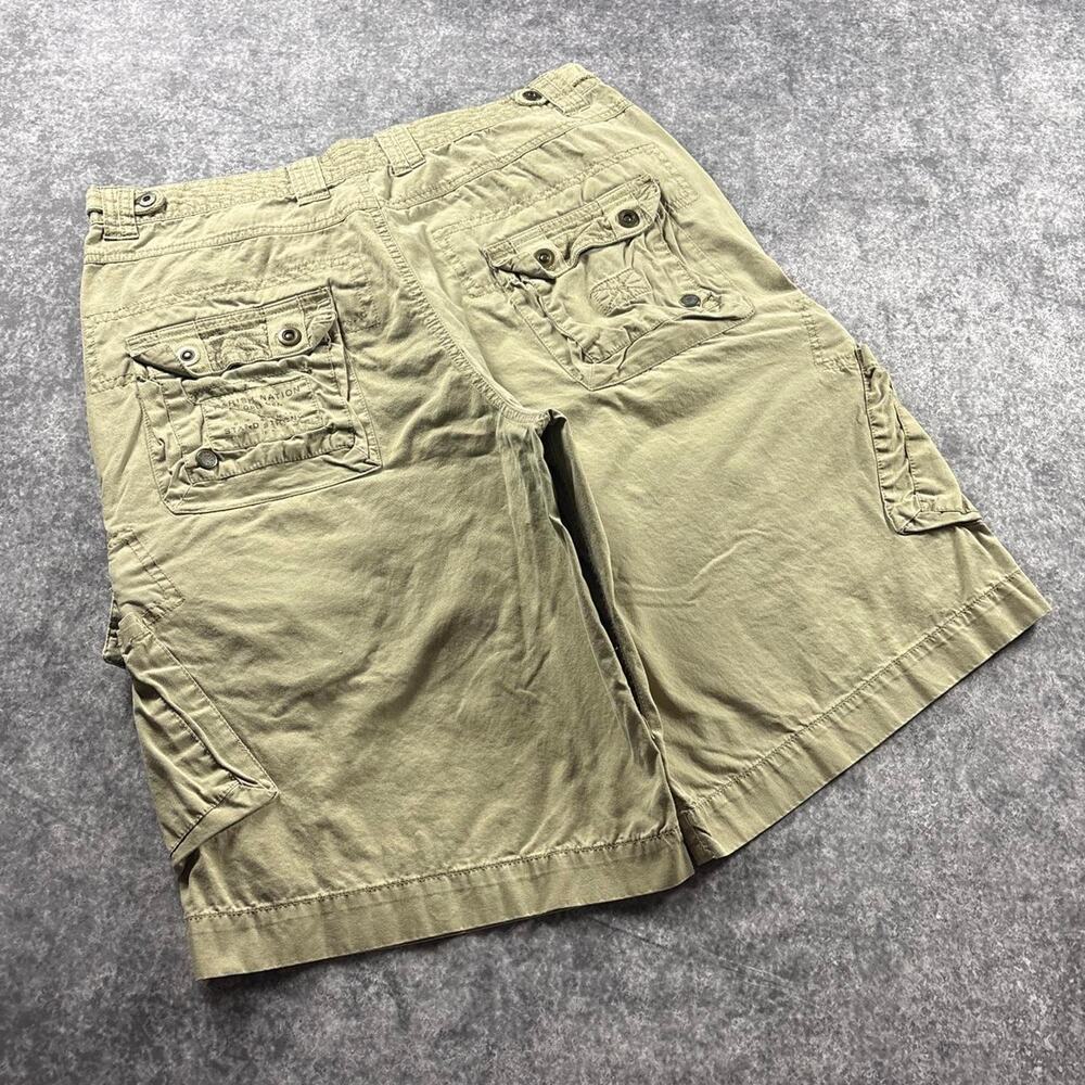 Vintage Parish Nation Men’s 34 Cargo Shorts Khaki Y2K Utility Streetwear